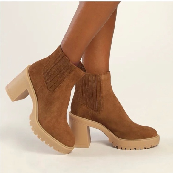 Steve Madden Shoes - Steve Madden Caster H20 Camel Micro Suede Waterproof Lug Sole Boot  Women 8